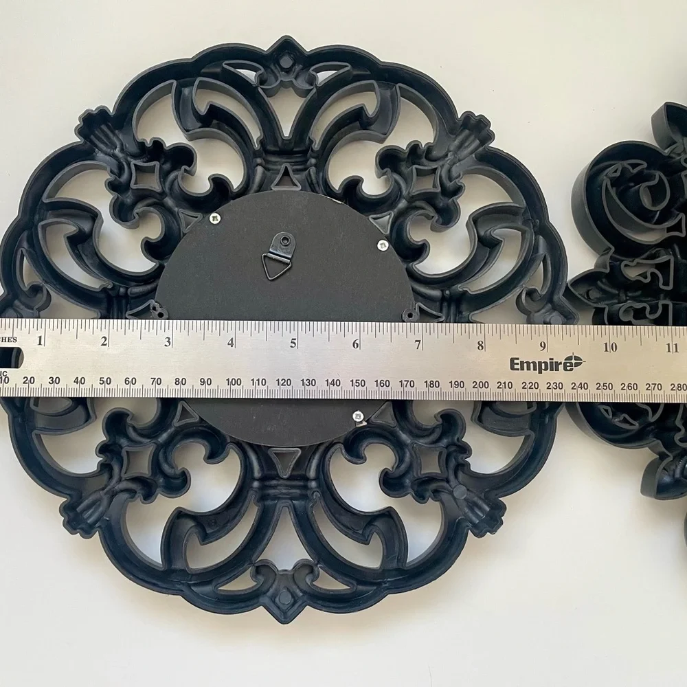 Plastic Black Bronze Vintage Look Set Of 3 Mirrors Very Light Weight Easy Hang